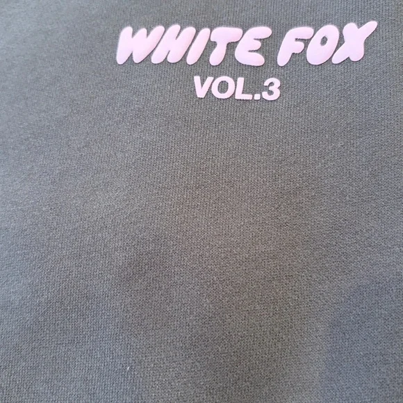 White Fox Gray Hoodie Pink Graphic - Picture 2 of 4